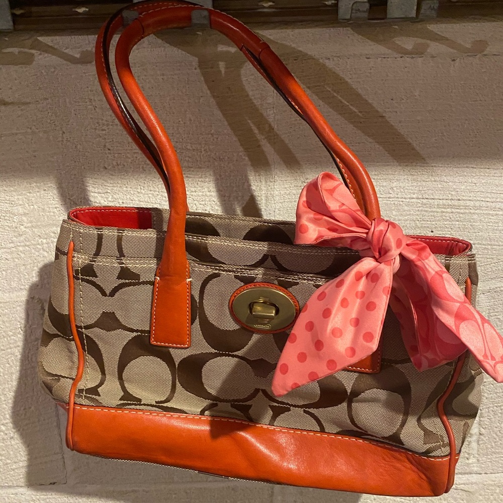 Coach purse with handkerchief bow